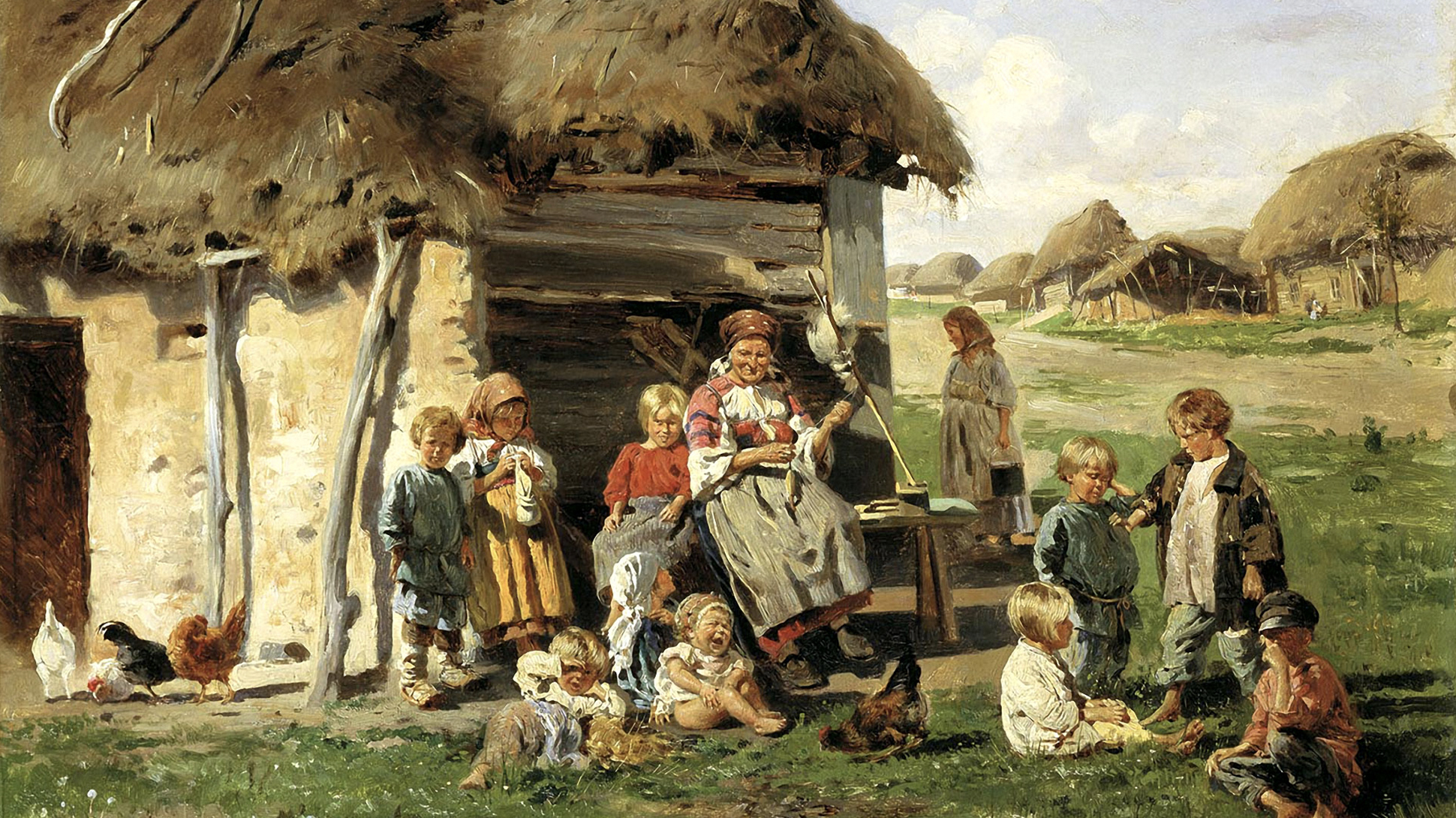 Повседневная жизнь крестьян 17 век. Маковский крестьянские дети.