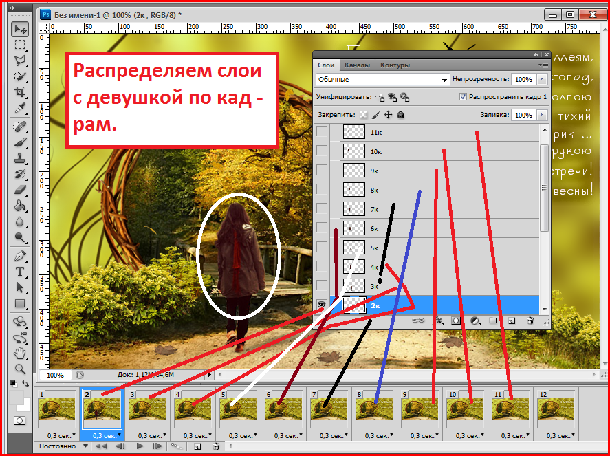 Распределение слоев